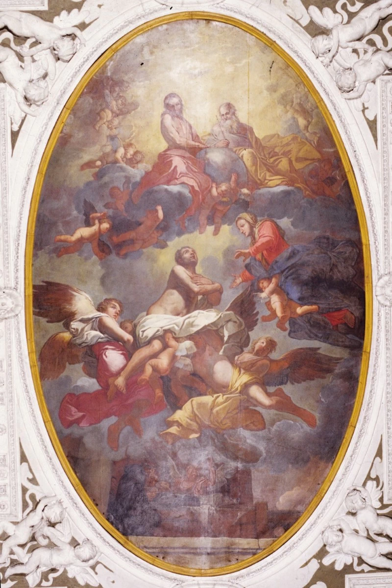 Dipinto con San Nicola ascende al cielo